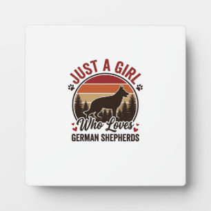 Nur ein Mädchen Deutscher Schäferhund Vintage Hund Fotoplatte