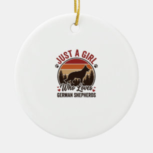Nur ein Mädchen Deutscher Schäferhund Vintage Hund Keramik Ornament