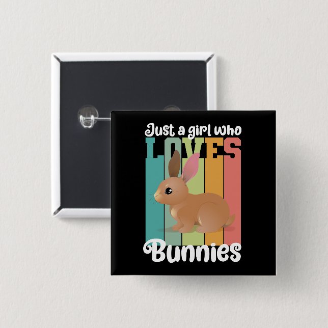 Nur ein Mädchen, die Bunnies Ostersonne Lieben Nie Button (Vorne & Hinten)
