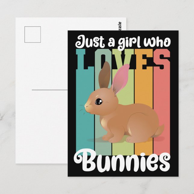 Nur ein Mädchen, die Bunnies Ostersonne Lieben Nie Postkarte (Vorne/Hinten)