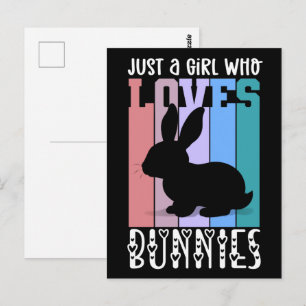Nur ein Mädchen, die Bunnies Ostersonne Lieben Nie Postkarte