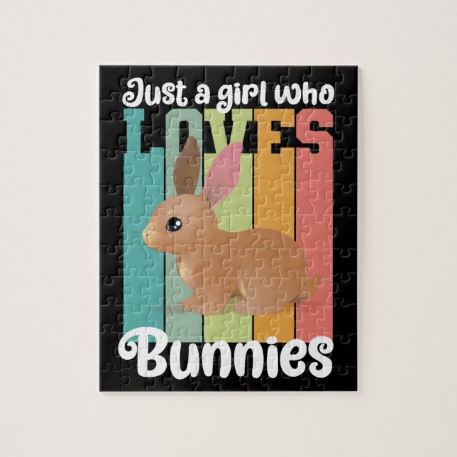 Nur ein Mädchen, die Bunnies Ostersonne Lieben Nie Puzzle (Vertikal)