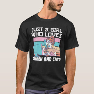 Nur ein Mädchen, die Liebe Ramen und Katze Niedlic T-Shirt