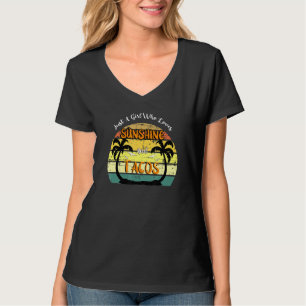 Nur ein Mädchen, die Liebe Sunshine Tacos - Retro T-Shirt