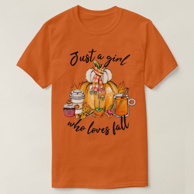 Nur ein Mädchen, die Lieben fallen Pumpkin Frauen  T-Shirt (Design vorne)