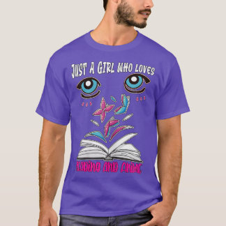 Nur ein Mädchen, die Lieben lesen und Anime T-Shirt
