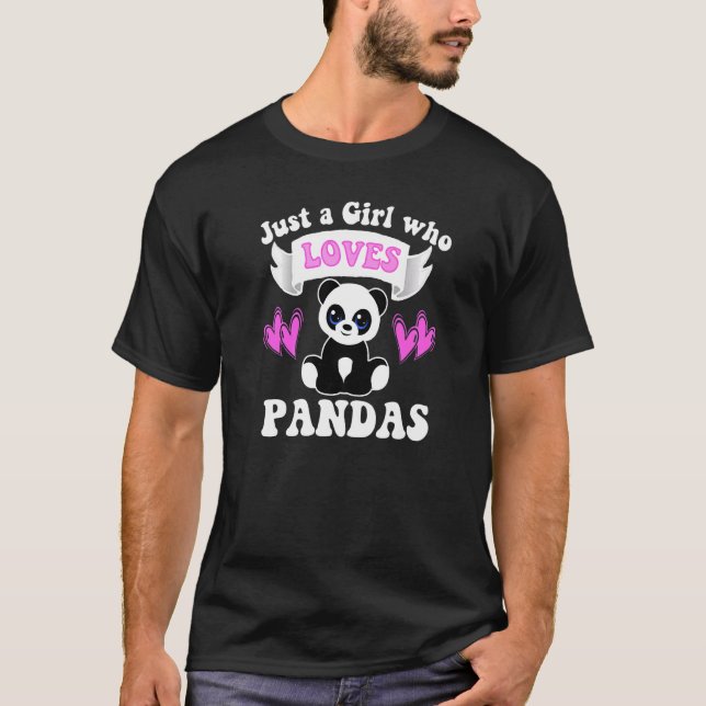 Nur ein Mädchen, die Lieben Pandas Panda Quote Gra T-Shirt (Vorderseite)