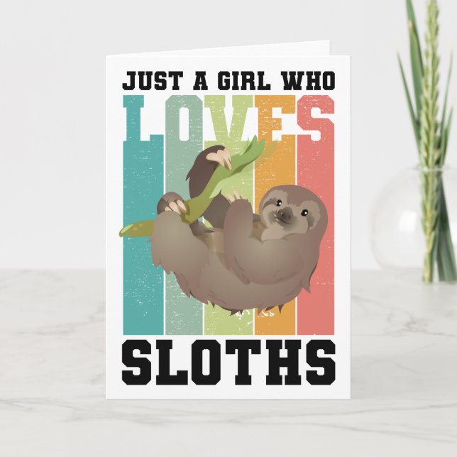 Nur ein Mädchen, die Lieben Sloths bekümmert Vinta Karte (Vorderseite)