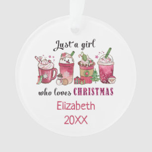 Nur ein Mädchen, die Weihnachts-Coffee Spaß trendy Ornament