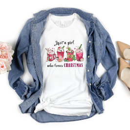 Nur ein Mädchen, die Weihnachts-Coffee Spaß trendy T-Shirt