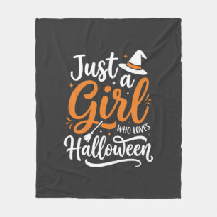 Nur ein Mädchen Halloween-Vektor Kunst Fleecedecke
