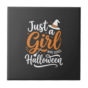 Nur ein Mädchen Halloween-Vektorkunst Fliese