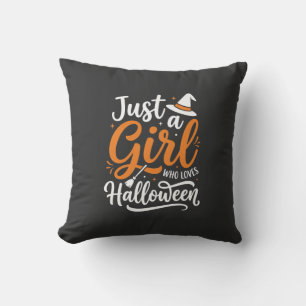 Nur ein Mädchen Halloween-Vektorkunst Kissen