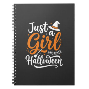 Nur ein Mädchen Halloween-Vektorkunst Notizblock