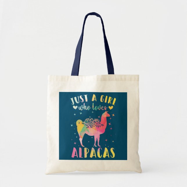 Nur ein Mädchen Liebe Alpacas Tragetasche (Vorne)