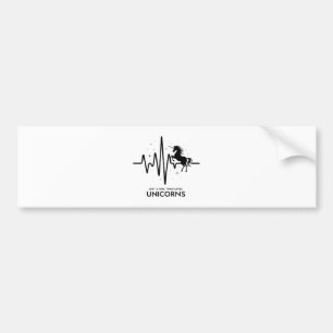 Nur Ein Mädchen Liebe für Einhörner Herzschlag Autoaufkleber