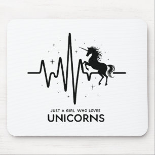 Nur Ein Mädchen Liebe für Einhörner Herzschlag Mousepad