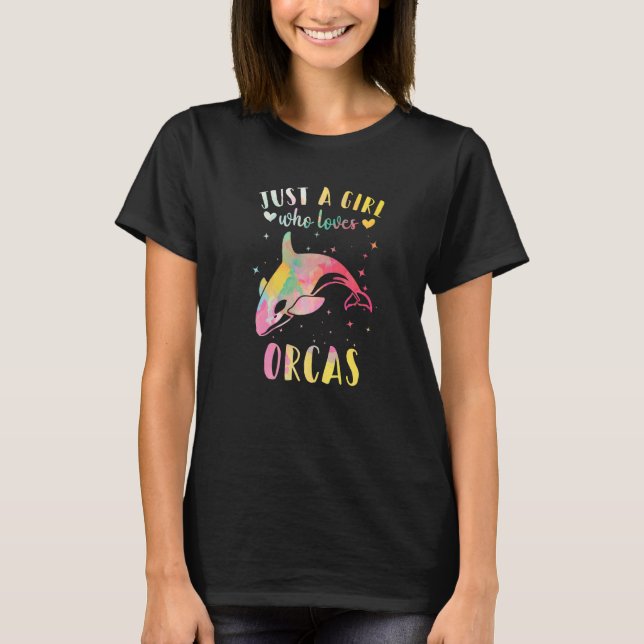 Nur ein Mädchen Liebe Orcas T-Shirt (Vorderseite)
