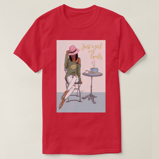Nur ein Mädchen mit schwarzer Ziellaut T-Shirt (Design vorne)