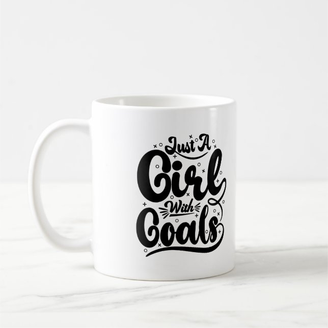 Nur ein Mädchen mit zivil Typografie-Tasse Kaffeetasse (Links)