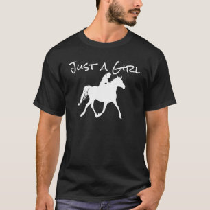 Nur Ein Mädchen Reitet Ein Pferd Einfache Silhouet T-Shirt