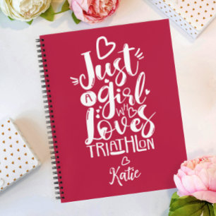 Nur ein Mädchen Triathlon Inspirierendes modernes Notizbuch