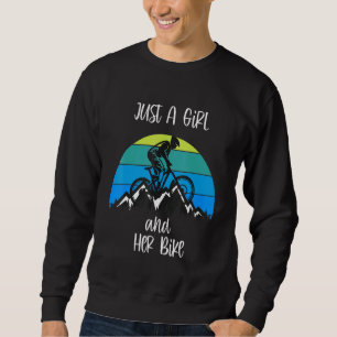 Nur ein Mädchen und ihr trockenes Fahrrad Sweatshirt