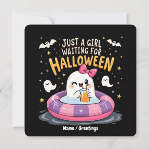 Nur ein Mädchen Wartete zu Halloween Spooky Summer Einladung