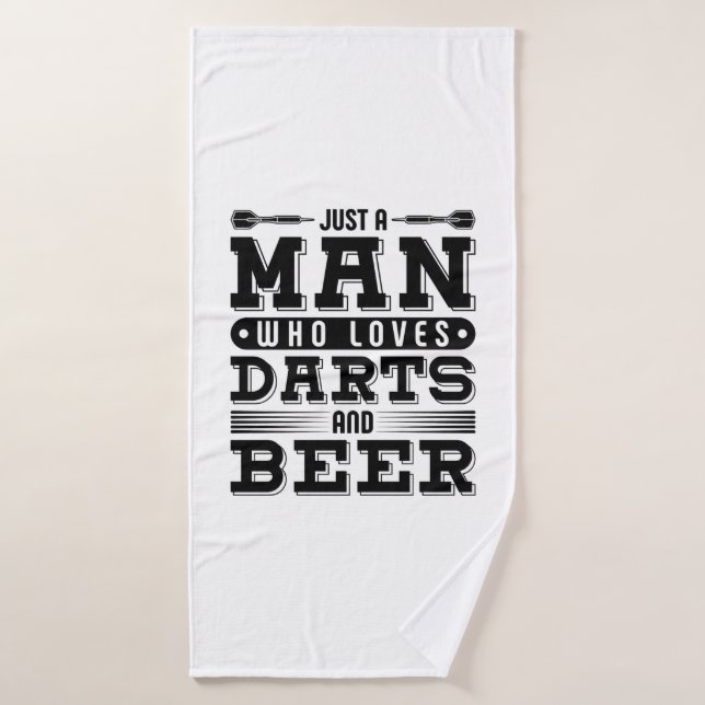 Nur ein Mann, der Darts und Bier Lieben Badehandtuch (Badehandtuch)