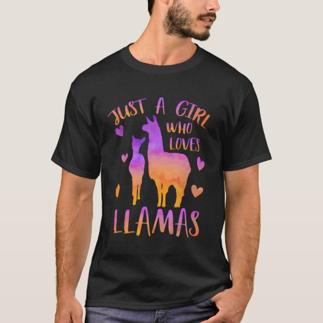 Nur ein Mensch Lieben Llamas Lama T-Shirt (Vorderseite)