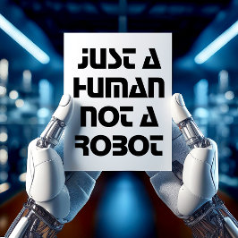 Nur ein Mensch nicht ein Roboter Typografie Postca Postkarte