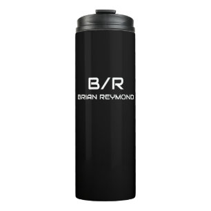 Nur ein Mit Monogramm schwarzer Tumbler mit Namen Thermosbecher