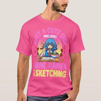 Nur ein Niedliches Mädchen, das Lieben Anime Ramen T-Shirt