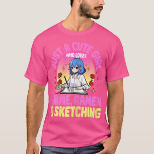 Nur ein Niedliches Mädchen, das Lieben skizziert A T-Shirt