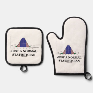 Nur ein normaler Statistiker Bell Curve Geek Spaß Ofenhandschuh & Topflappen-Set