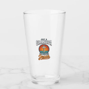 Nur ein Opa, der Jesus liebt, Vintage-Kreuz-Shirt Glas