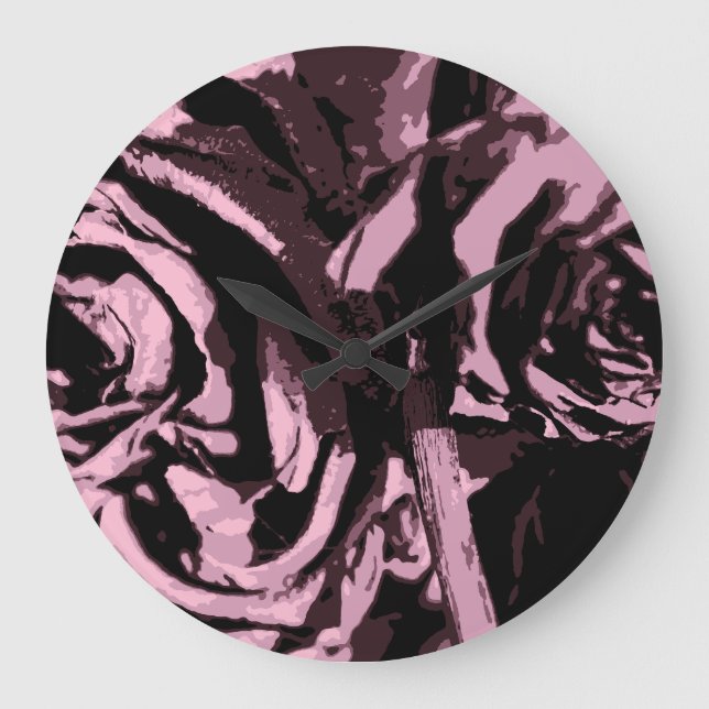 Nur ein paar Rose Große Wanduhr (Vorderseite)