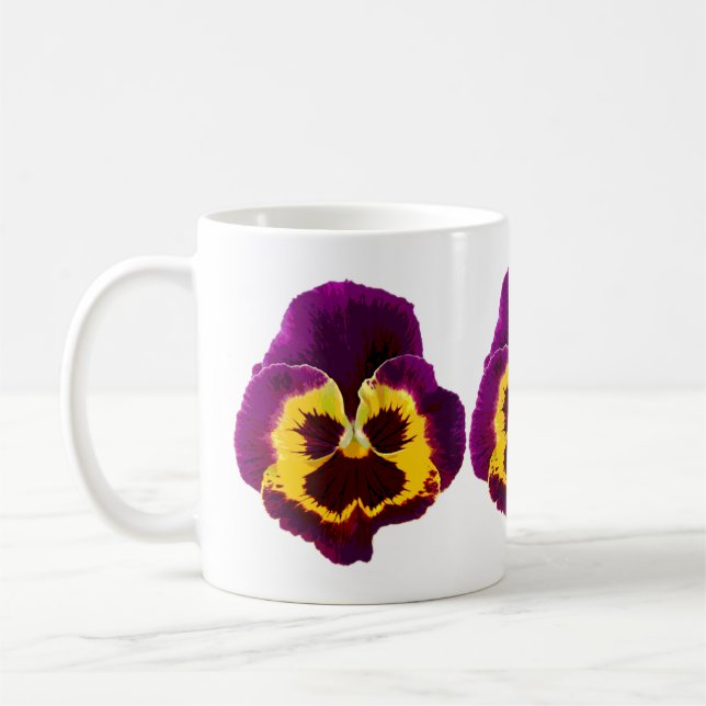 Nur ein Pansy Blossom + Ihr Text & Ideen Tasse (Links)