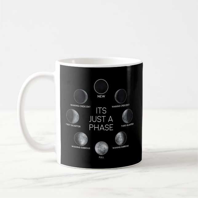Nur ein Phasenmond auf dem Mondraum Kaffeetasse (Links)