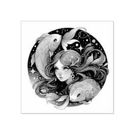 Nur ein Pisces Girl | Horoskop Art Gummistempel