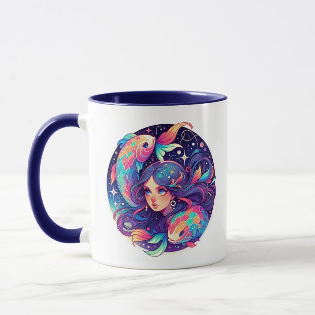 Nur ein Pisces Girl | Horoskop Art Tasse (Links)