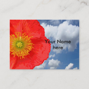 Nur ein Poppy Blossom + Ihr Text & Ideen Visitenkarte