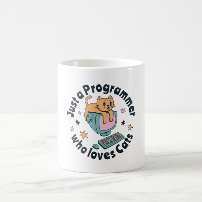 Nur ein Programmierer, der Katzen Liebe Kaffeetasse (Mittel)