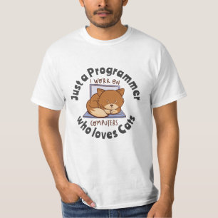 Nur ein Programmierer, der Katzen Liebe T-Shirt