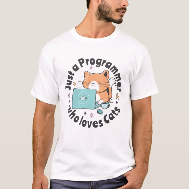 Nur ein Programmierer, der Katzen Liebe T-Shirt (Vorderseite)