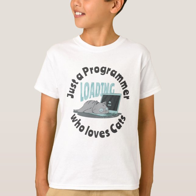 Nur ein Programmierer, der Katzen Liebe T-Shirt (Vorderseite)