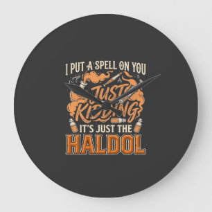 Nur ein Scherz Haldol Halloween Trankflasche Syrin Große Wanduhr