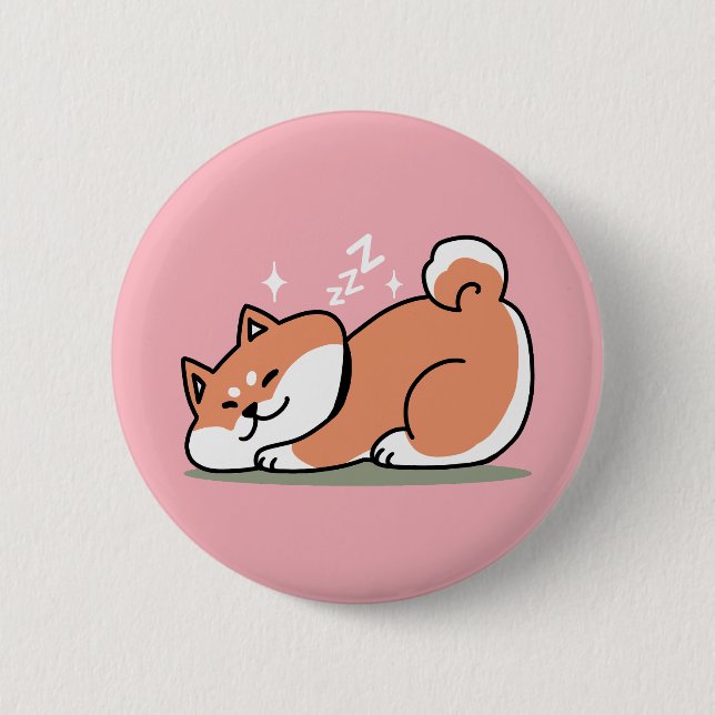 Nur ein Shiba, der niedrig fliegt: Niedliches Shib Button (Vorderseite)