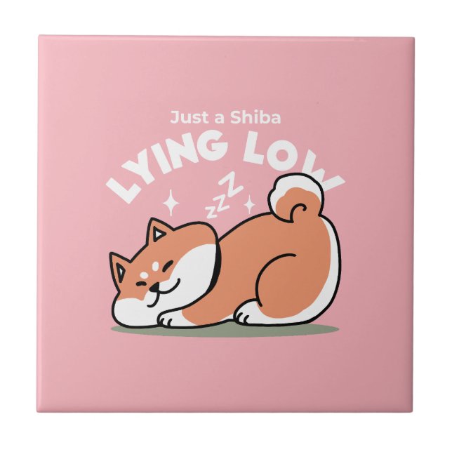 Nur ein Shiba, der niedrig fliegt: Niedliches Shib Fliese (Vorderseite)