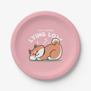 Nur ein Shiba, der niedrig fliegt: Niedliches Shib Pappteller